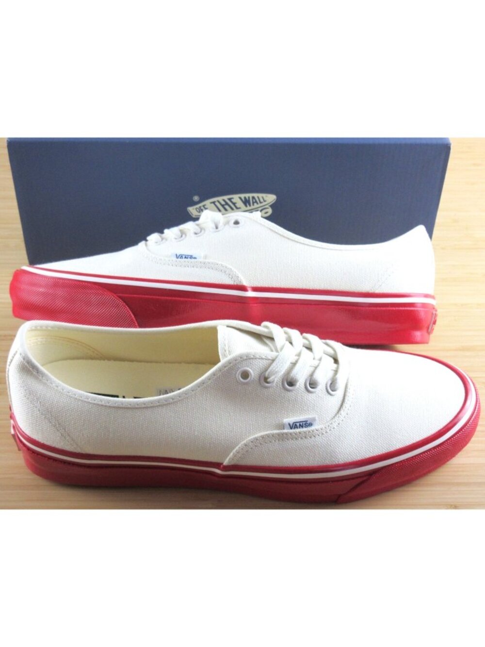 Vans Men's Lx Authentic 44 Duck Canvas White Red Skate shoes Size 10.5 NEW
